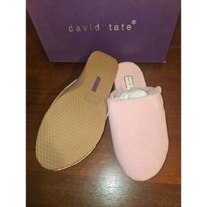 David Tate Cuddle Pink Terry Cloth Slipper 8WW Slip On Closed Toe NEW